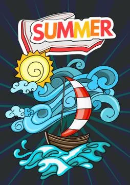 Summer style background Stock Illustration