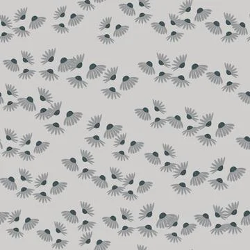 Summer style seamless pattern with small abstract chamomile flowers shapes. P Stock Illustration