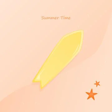 Summer for suftboard flat illustration Stockillustratie