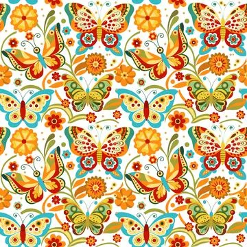 Summer sun butterflies Stock Illustration