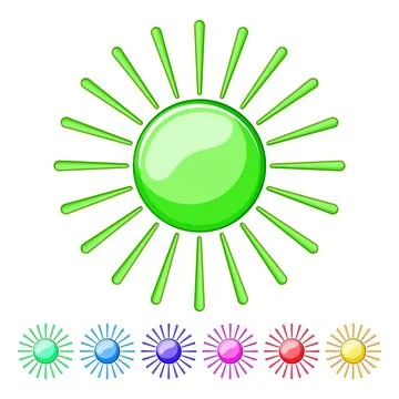 Summer sun cartoon vector graphic Stock Illustration