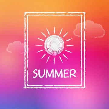Summer with sun in frame Stock Illustration