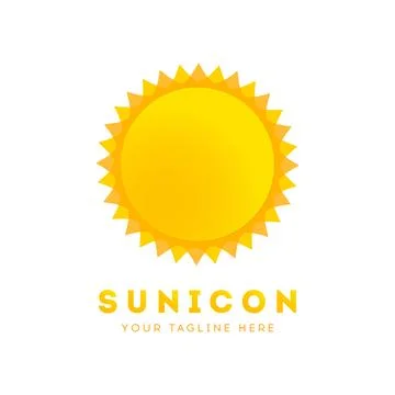 Summer sun logo design Stock Illustration