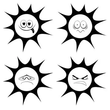 Summer sun mascots Stock Illustration