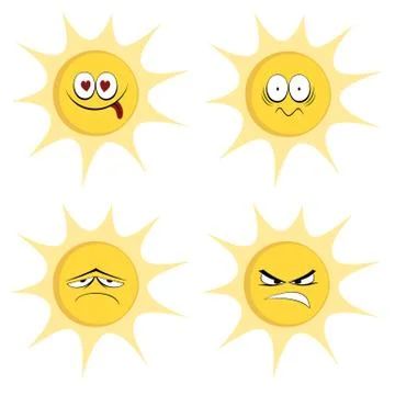 Summer sun mascots Stock Illustration