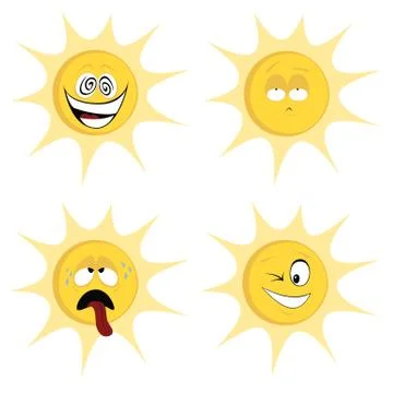Summer sun mascots Stock Illustration