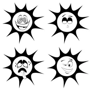 Summer sun mascots Stock Illustration