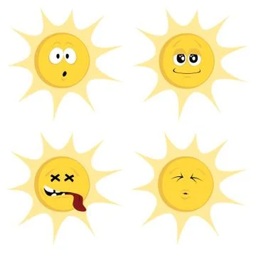 Summer sun mascots Stock Illustration