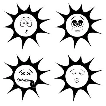 Summer sun mascots Stock Illustration