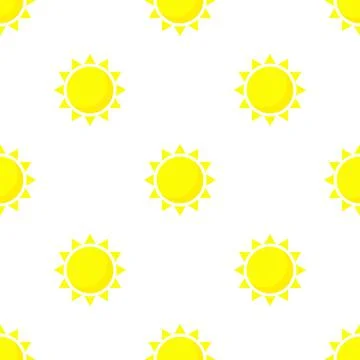 Summer sun pattern seamless vector Stock Illustration