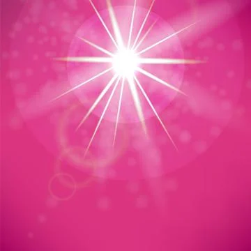 Summer Sun on Pink Sky Background Illustration