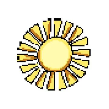 Summer sun pixel art vector illustration Stock Illustration
