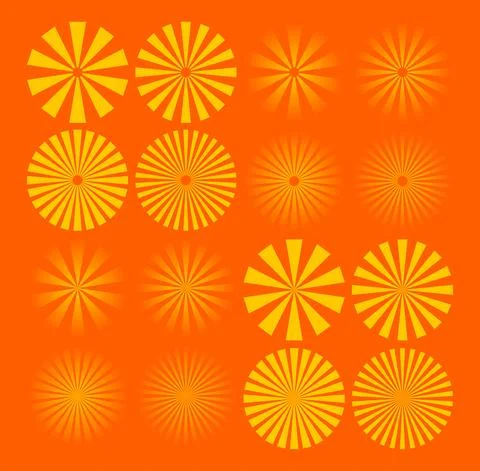 Summer sun rays with orange and yellow background. Stock Illustration