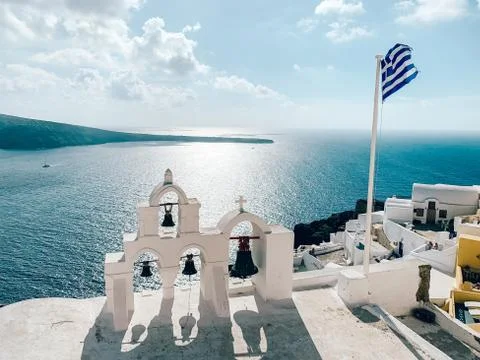 Summer sun in Santorini Stock Photos