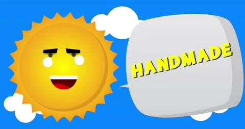 Summer Sun saying Handmade with speech bubble Stock Footage 217874648