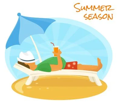 Summer sunbathe Stock Illustration