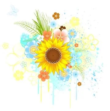 Summer Sunflower Stock Illustration