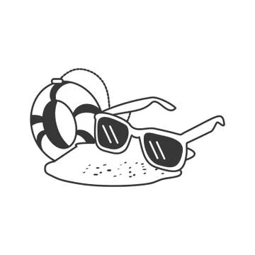Summer sunglasses accessory with float Stock Illustration