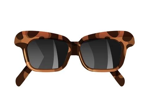Summer Sunglasses with leopard frames. Stock Illustration