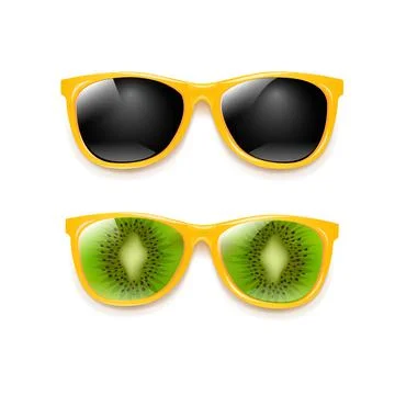 Summer Sunglasses Set Isolated White Background Stock Illustration