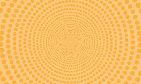 Summer sunny background with a pattern of yellow polka dots arranged in cir.. Stock Illustration