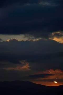 Summer sunrise with dramatic sky Stock Photos