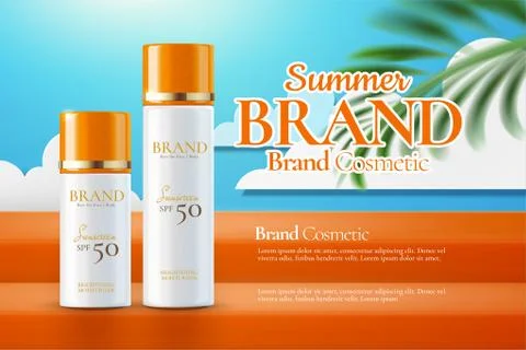 Summer sunscreen ads Stock Illustration