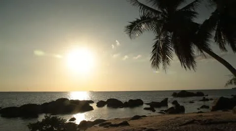 Summer sunset above the sea Stock Footage