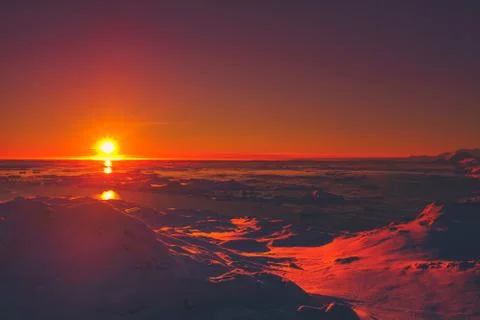 Summer sunset in Antarctica Stock-Fotos