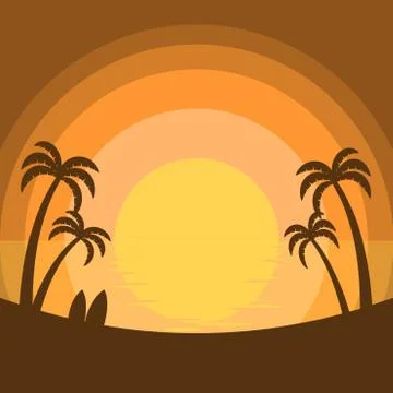 Summer sunset background Stock Illustration