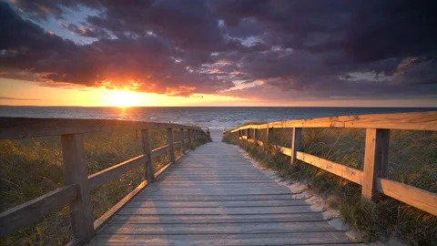Summer sunset at the beach Stock Footage 120061039
