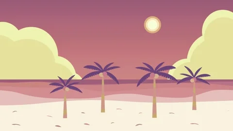 Summer sunset beach loop Stock Footage 311927779