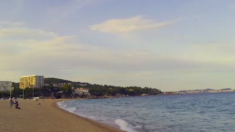 Summer sunset at the beach's city Video stock 118776539