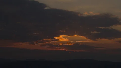 Summer Sunset behind Clouds in Nature Stock Footage 119322385