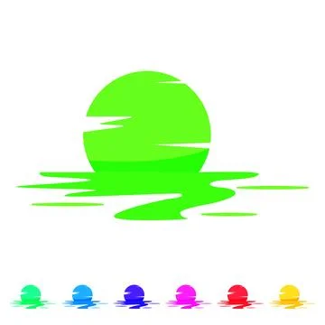 Summer sunset cartoon vector graphic 스톡 일러스트