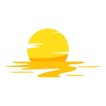 Summer sunset cartoon vector illustration 스톡 일러스트
