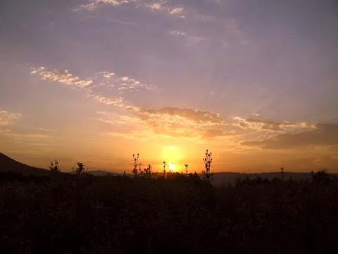 Summer sunset. Caucas. Stock Photos