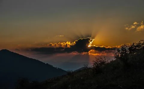 Summer sunset clouds Stock Photos
