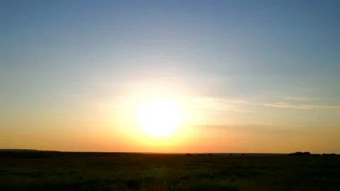 Summer sunset in the field . Evening light. The video is above the field. 4K Video stock 156446074
