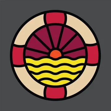 Summer sunset graphic illustration vector art t-shirt design Stock Illustration