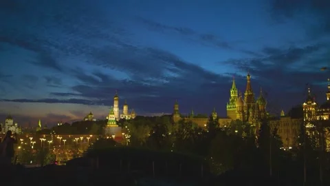 Summer sunset in moscow. Timelapse Video stock 233200810