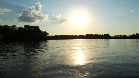 Summer sunset over the lake Stock Footage 103587347
