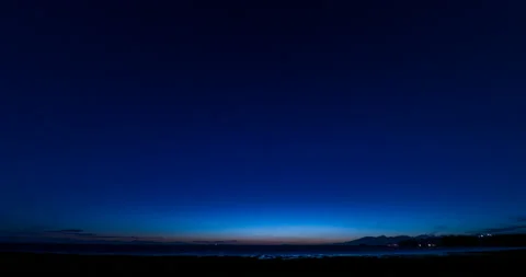 Summer sunset over the ocean and starry night Stock Footage 138840542