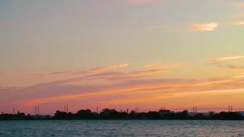Summer sunset on the river, timelapse Stock Footage 169122364
