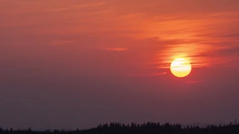 Summer Sunset Time Lapse Over Landscape 4K UHD Video Stock Footage 319643949