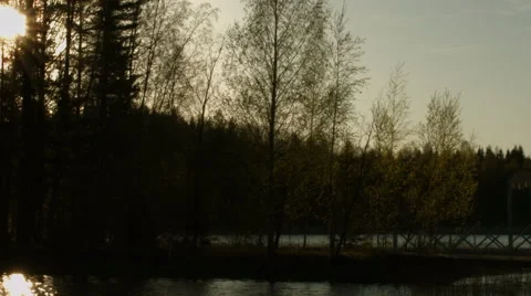 Summer sunset timelapse at a lake Stock Footage 49129128