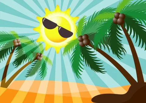 Summer sunshine day vector background Illustrazione stock