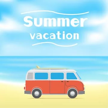 Summer surf vacations Stock Illustration