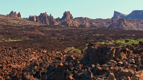 Summer surface of the planet Mars, concept. Red stone covering, high mountain Stock Footage 121165501