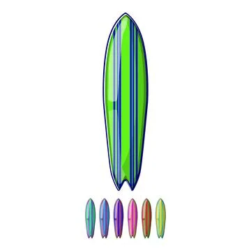 Summer surfboard beach cartoon vector graphic Stock Illustration